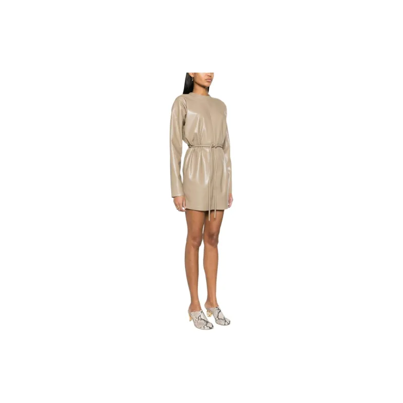 NANUSHKA Faux leather Drawstring waist Minidress-1