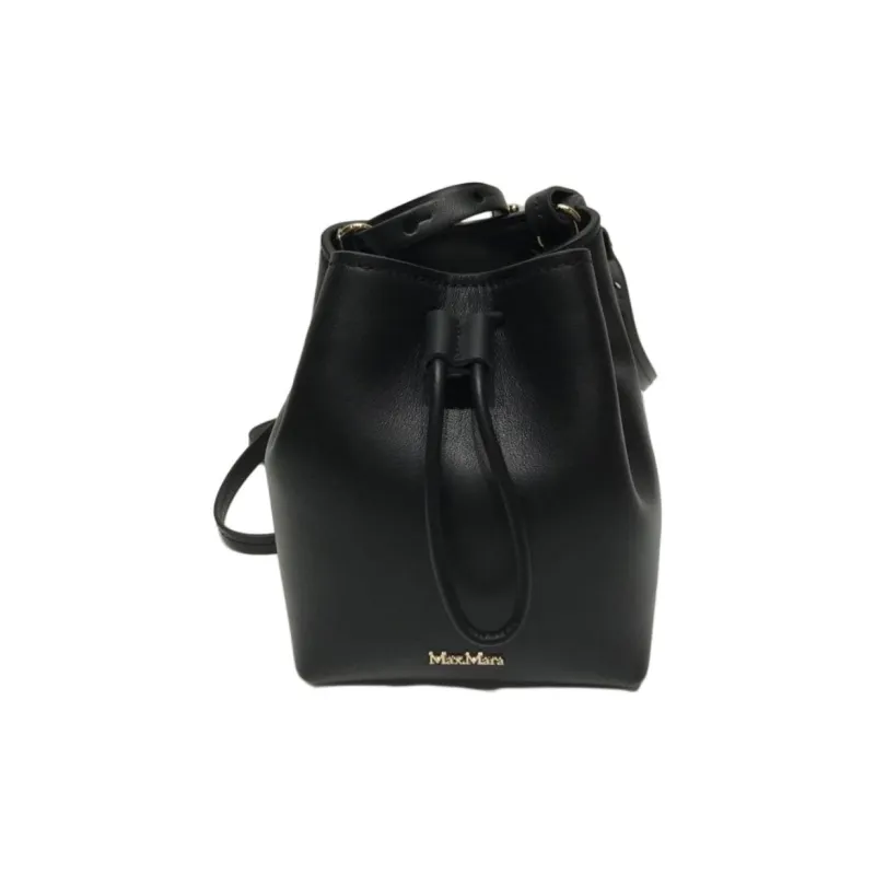MaxMara Leather Bucket Bags Shoulder Bags Women's Black-1