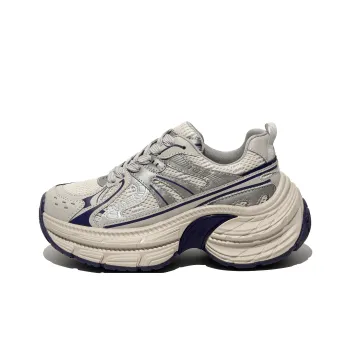 FAICCIA Lightweight And Breathable Low Top Sports Chunky Sneakers Women's Blue