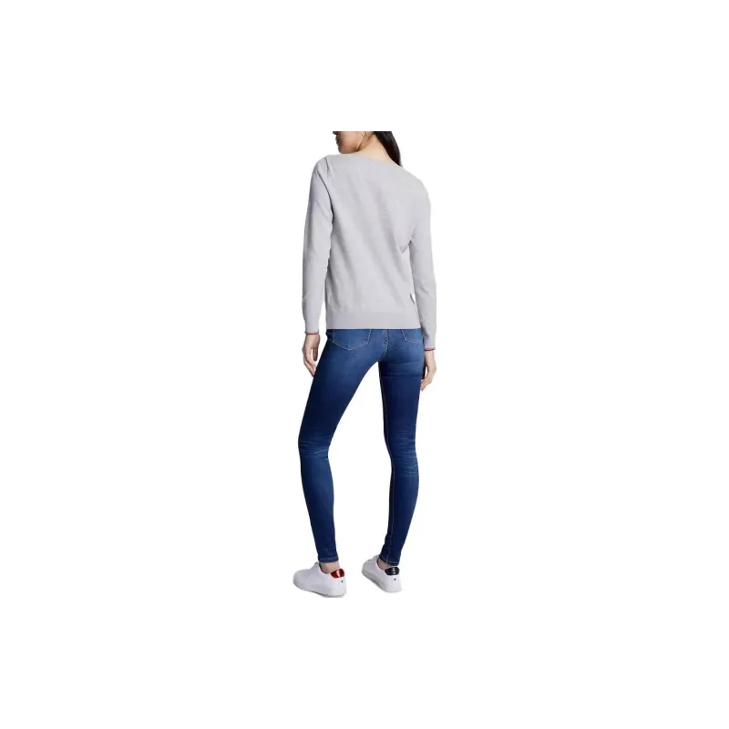 Tommy Hilfiger Solid Boatneck Sweater Sweaters Light Grey Heather Sweater Women's Gray-1