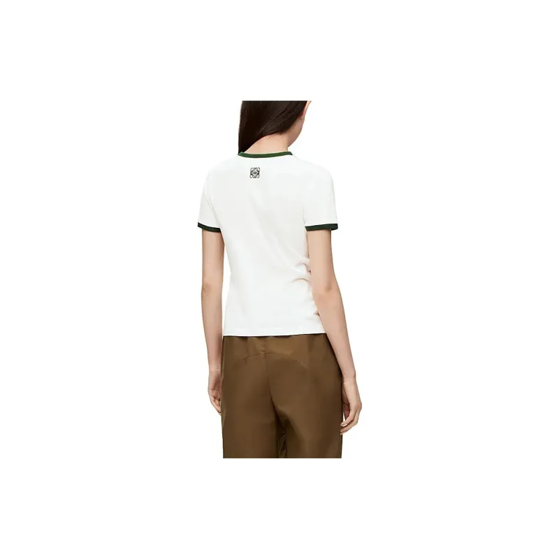 LOEWE Flower T Shirt 'White/Green/Pink'-3