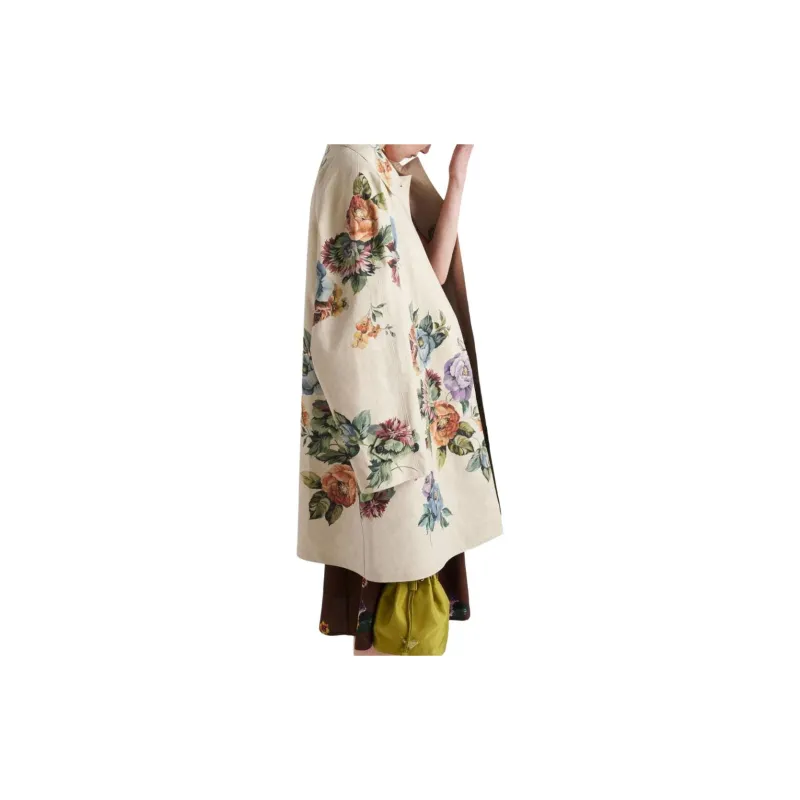 PRADA Floral Printed Long Sleeved Coat-3