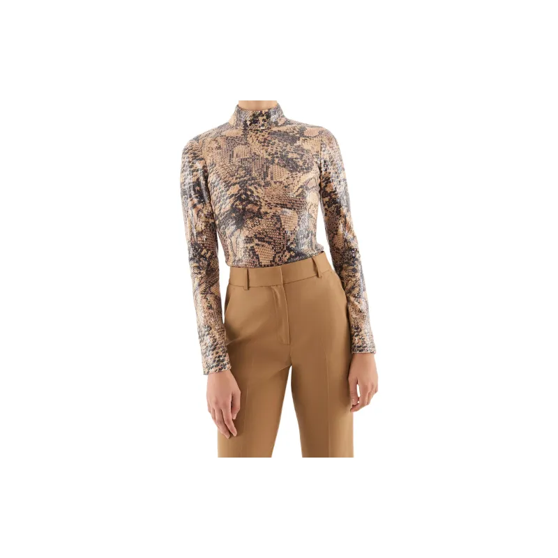 Rebecca Vallance Bellis Snake Print Sequin Top-1