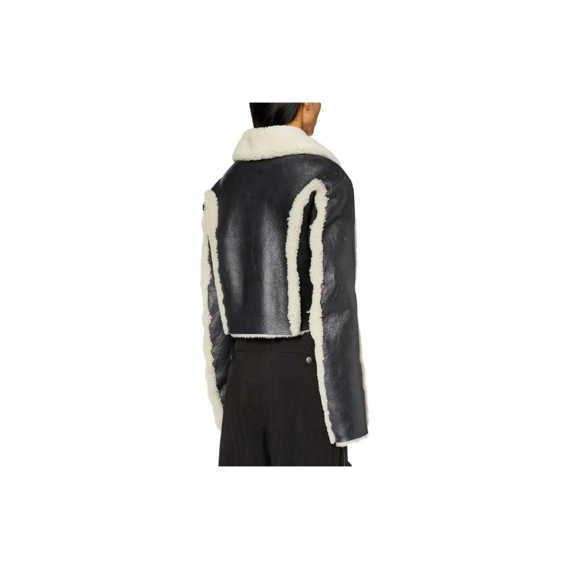 DIESEL Faux-Fur Zip-Up Long-Sleeved Jacket-2
