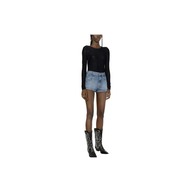 PINKO Logo jacquard Semi sheer T shirt-3