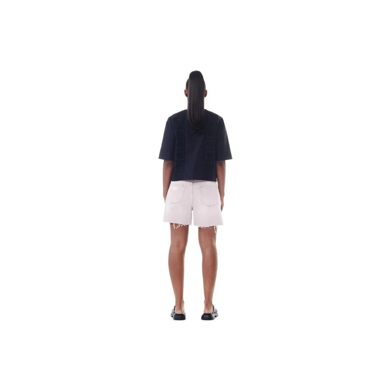 GANNI Raw cut Denim Shorts-1