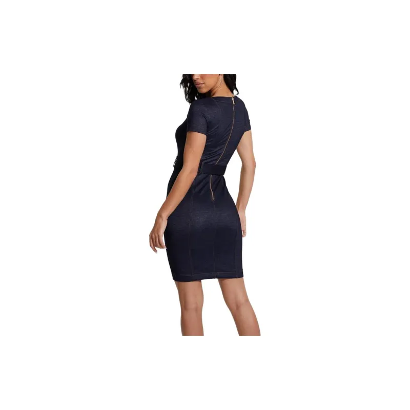 GUESS Caroline Belted Dress Short-Sleeved Dresses Women's Blue-3
