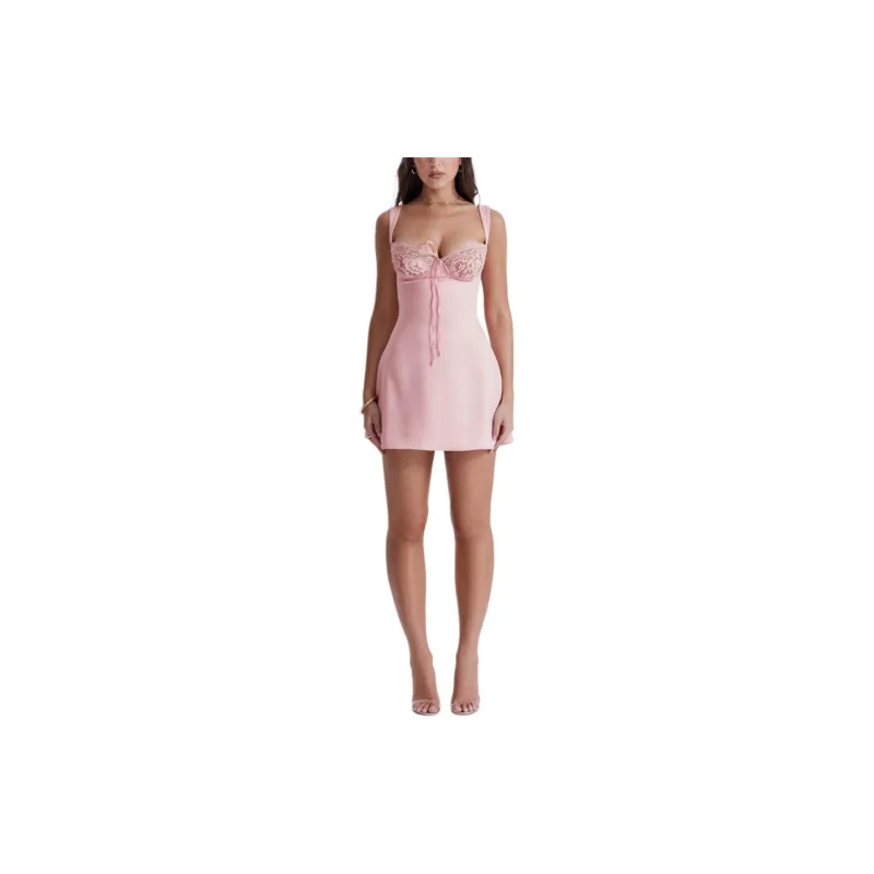 HOUSE OF CB ADRIANA Slip Dresses Women's Light Pink/Light Pink-2