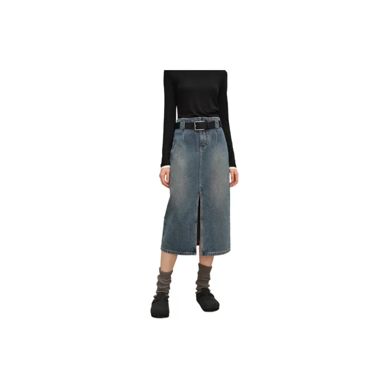 Orange Desire Denim Long Skirts Women's-1