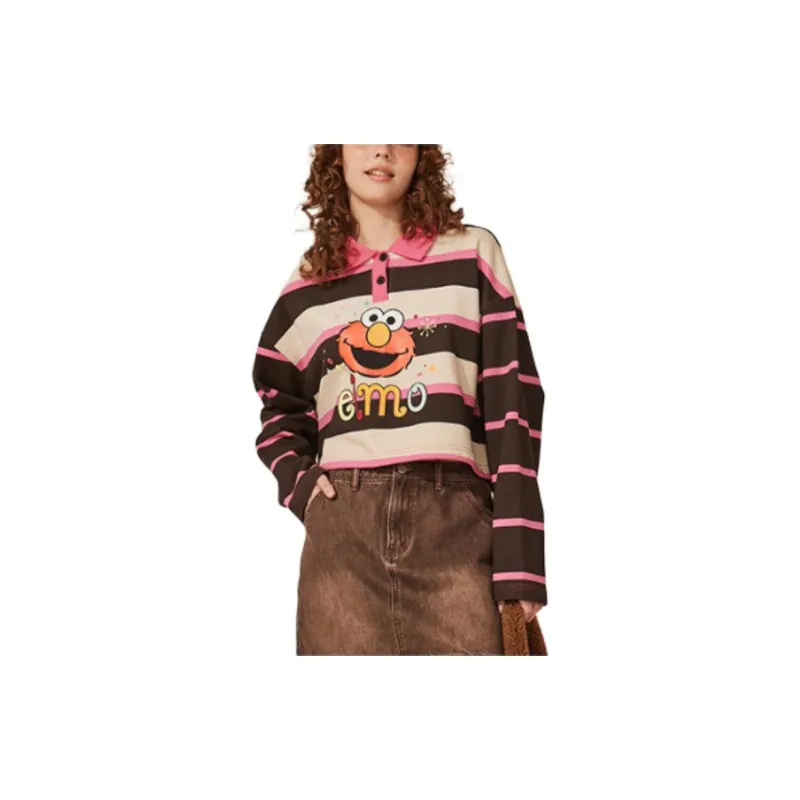 TSMLXLT Polo Shirt Women's Pink Stripes-2