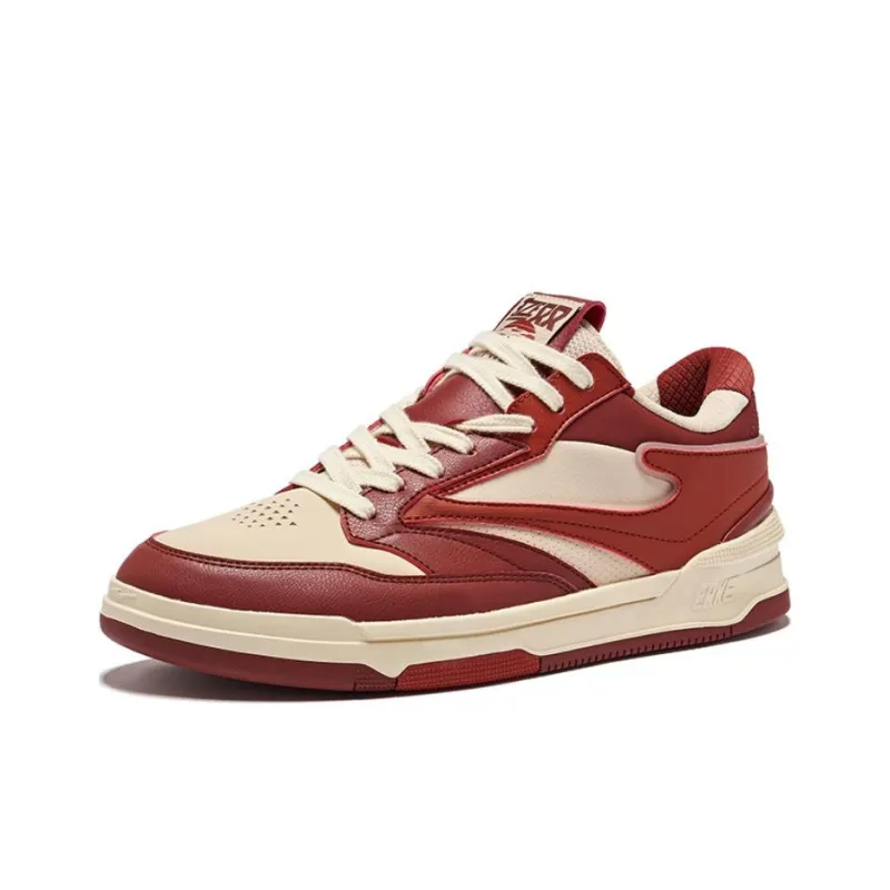 Erke Anti Slip And Wear Resistant Breathable Low Top Skateboard Shoes Men's Birch Wood Bordeaux Red-2