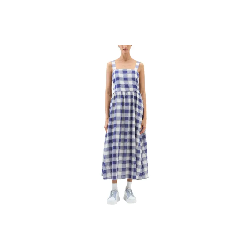WOOLRICH Check-print Voile Maxi Dress-1