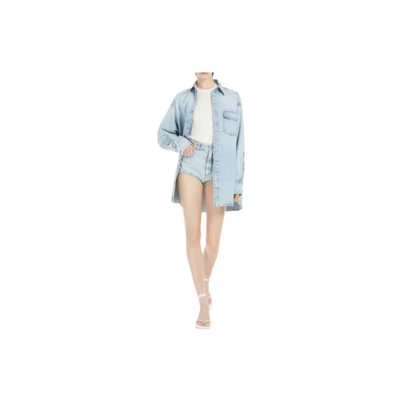 SportMax Buttoned Long Sleeved Denim Shirt-1