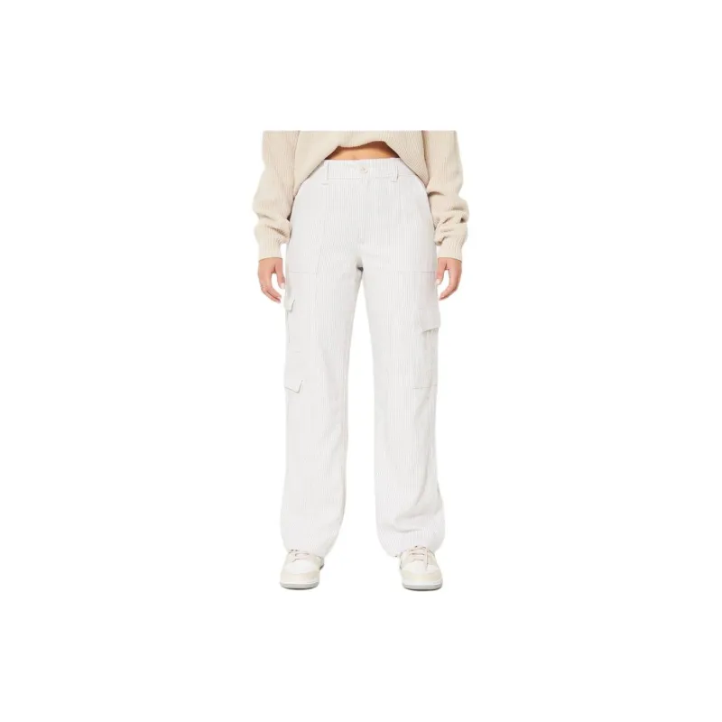 Hollister Cargo Pants Women's Brown With Yellow Stripes-1