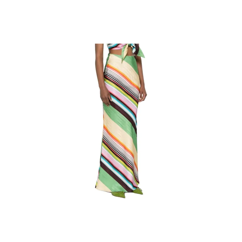 Christopher John Rogers Striped Satin Maxi Skirt-2