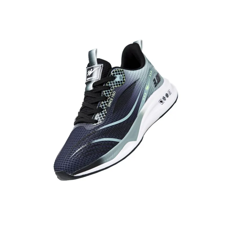 Binary Support Lightweight Rebound Low Top Casual Running Shoes Unisex Black Green-1