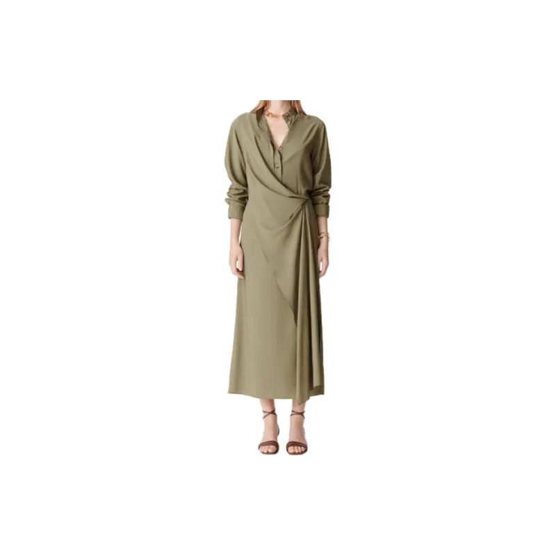 Vanessa Bruno Long Sleeved Dresses Women's Khaki-1