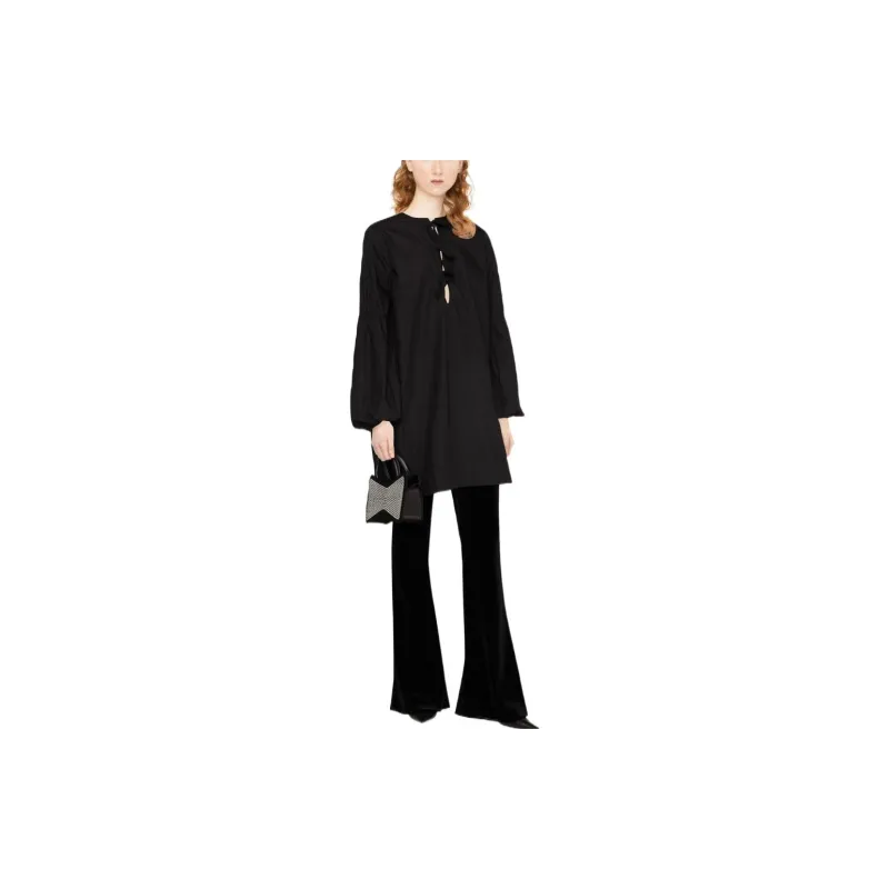 GANNI Long-Sleeved Dresses Women's Black-1