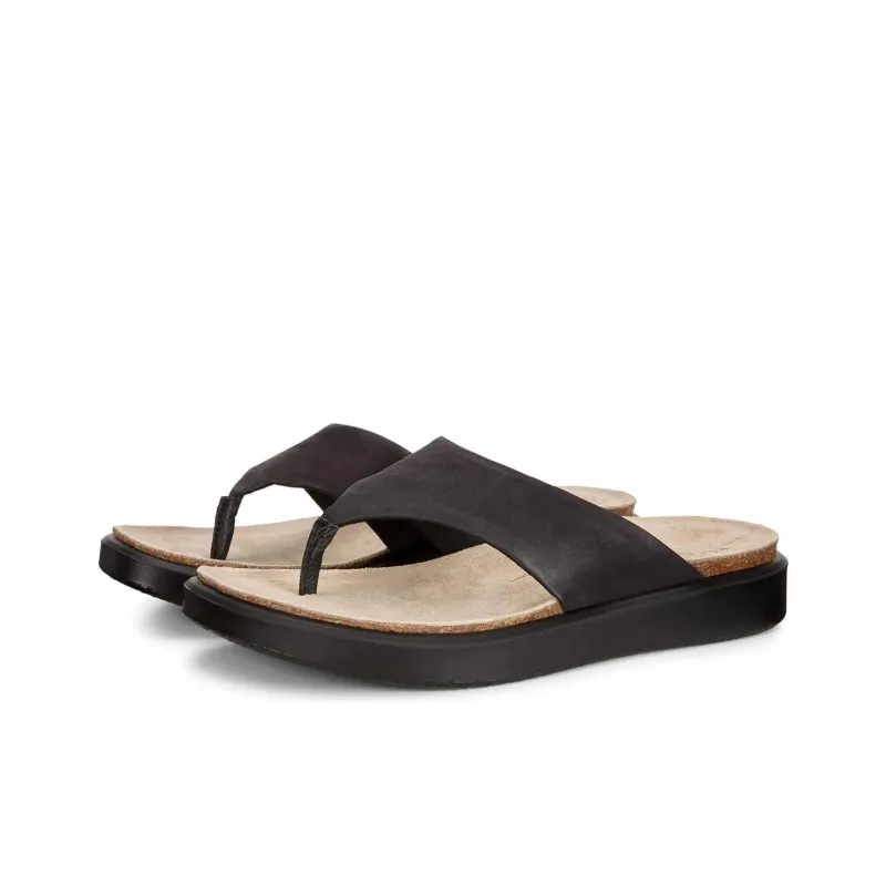 Ecco Abrasion-Resistant Flip Flops Women's Dark Brown-2