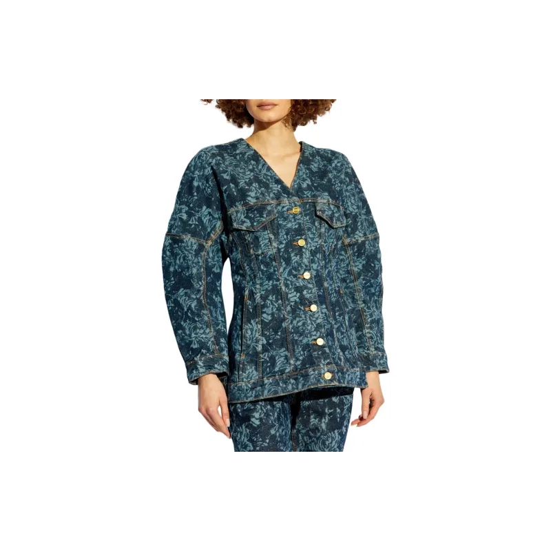 GANNI Lazer Denim Blazer-3