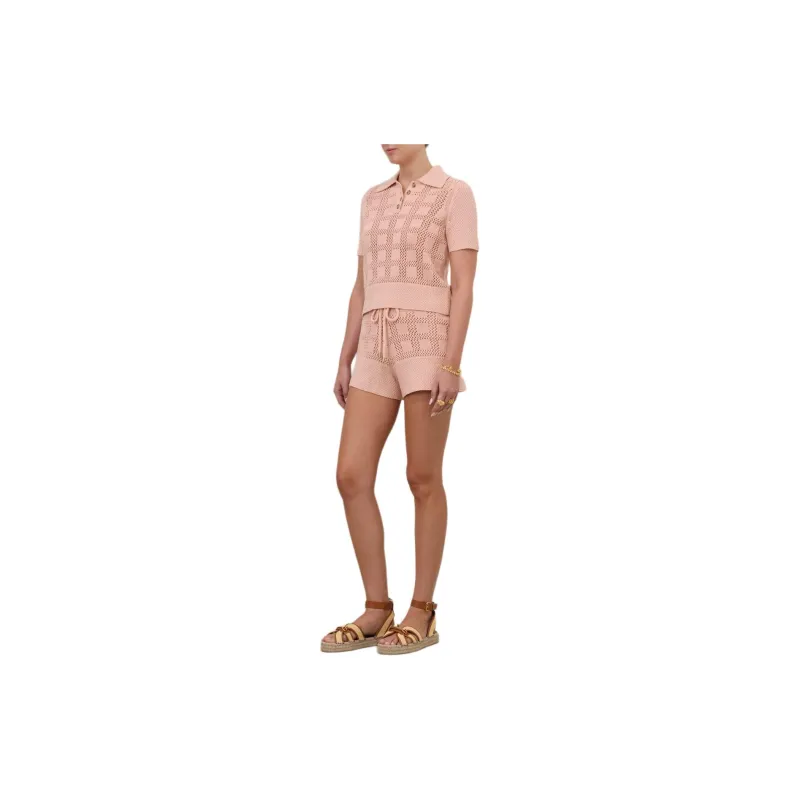 Zimmermann SS24 Casual Shorts Women's Gray Pink-4