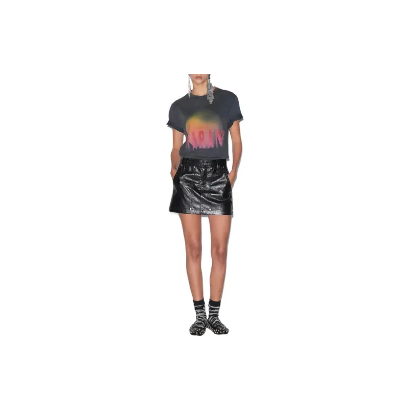 ISABEL MARANT Leather Mini Skirt-1