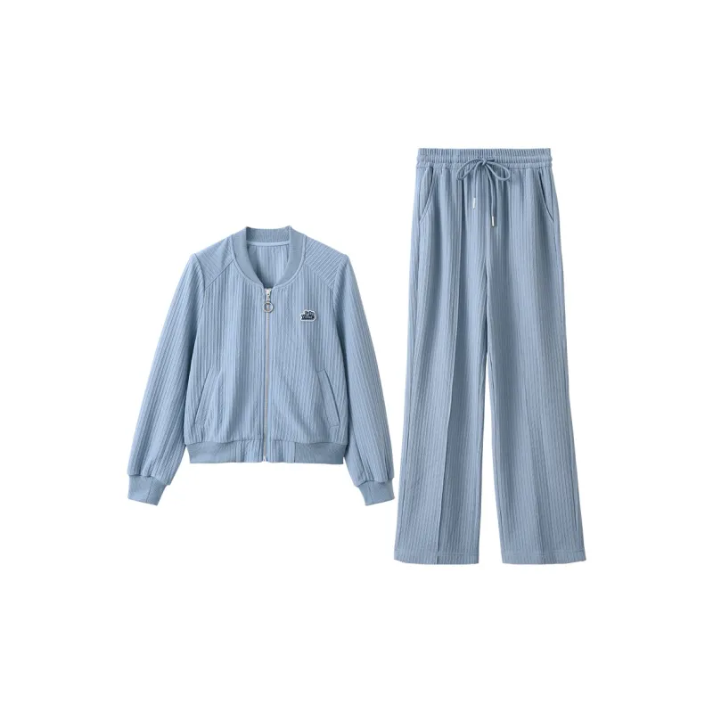 VIMLY Casual Suit Women's Gray Blue-1