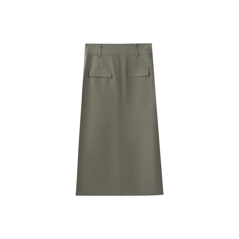 THE SEA LIFE Casual Long Skirt Women's Shimmer Green-1