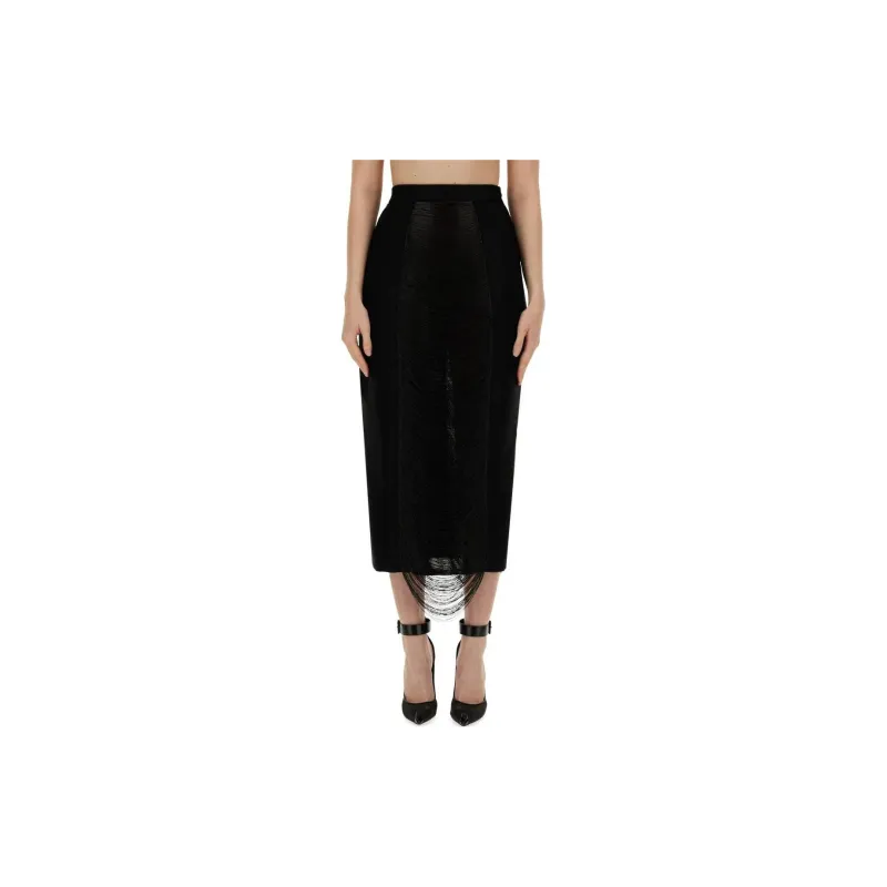 Alexander McQueen Armor Stitch Fringed Skirt-2