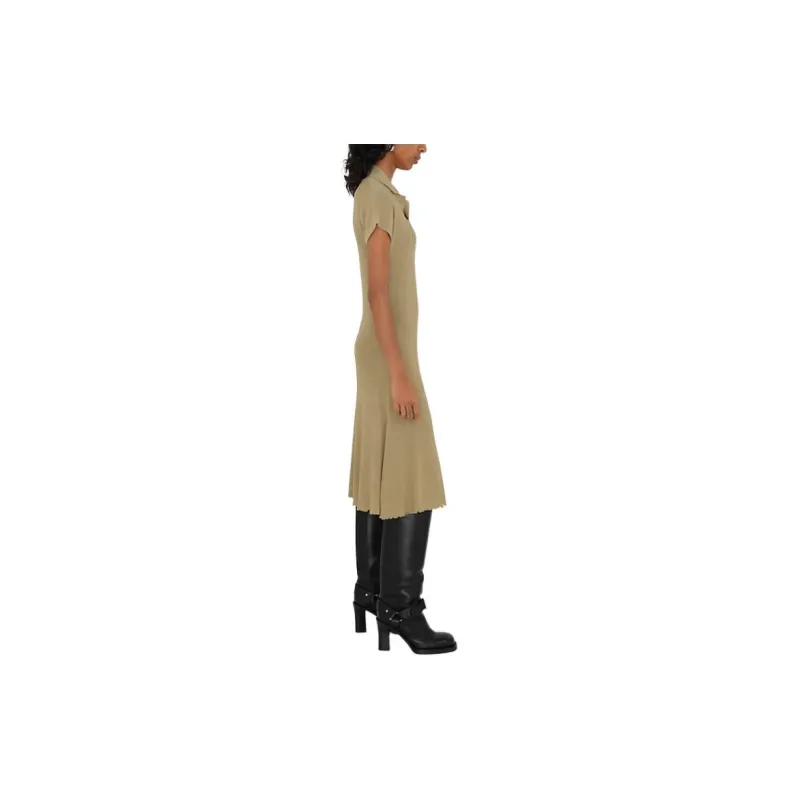 Burberry Ribbed-Knit Short Sleeved Polo Dress-4