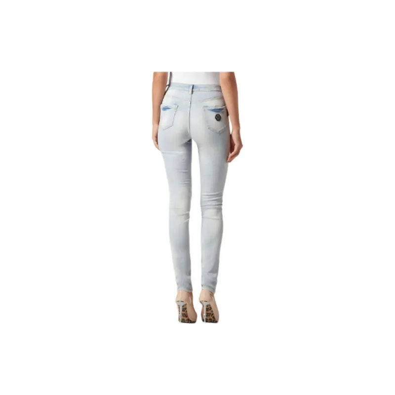 PHILIPP PLEIN Crystal Pinstripe High rise Jeggings-3