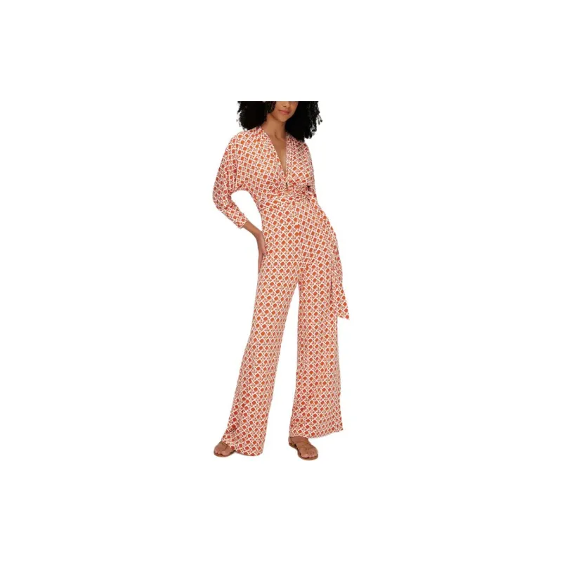 DVF Diane Von Furstenberg SS24 Jumpsuit Women's Honey Orange-1
