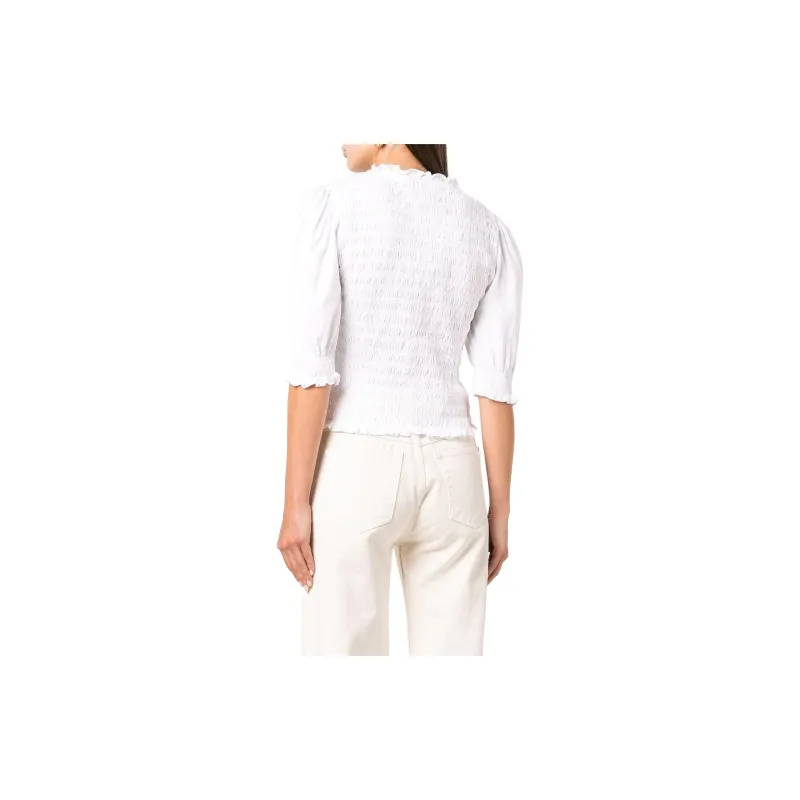 VERONICA BEARD Langston Shirred Crop Top-3