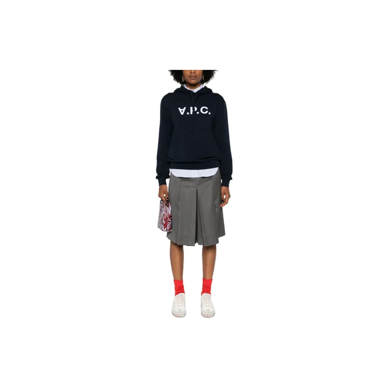 A.P.C Logo Printed Drawstring Hoodie-1