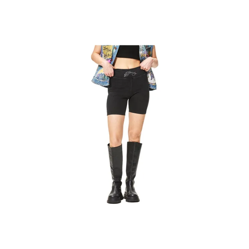 Ed Hardy SS24 Denim Shorts Women's Black-2