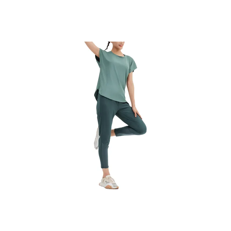 DECATHLON DOMYOS Athletic Trousers Women's Dark Gray Green-1