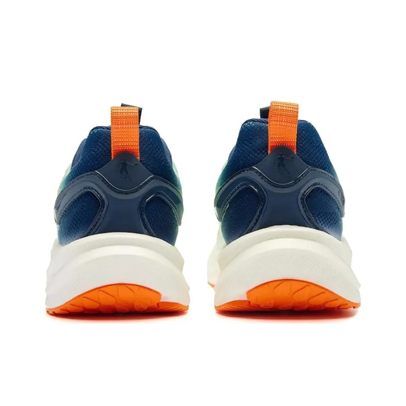 QIAODAN Anti Slip Wear Resistant Low Top Casual Running Shoes Men's White Green Blue-3