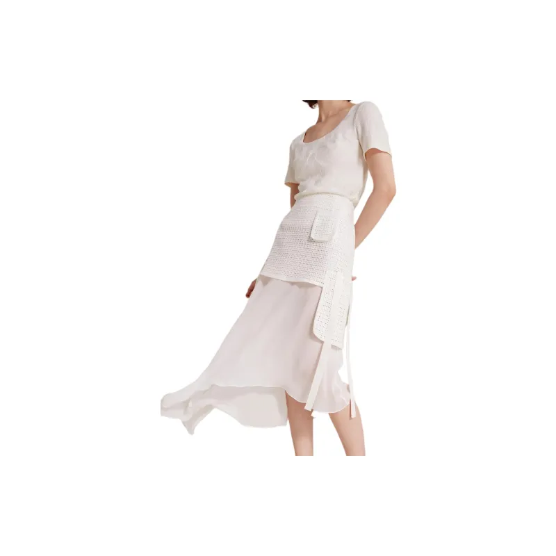 SUNDAY LIFE Casual Long Skirt Women's White-0