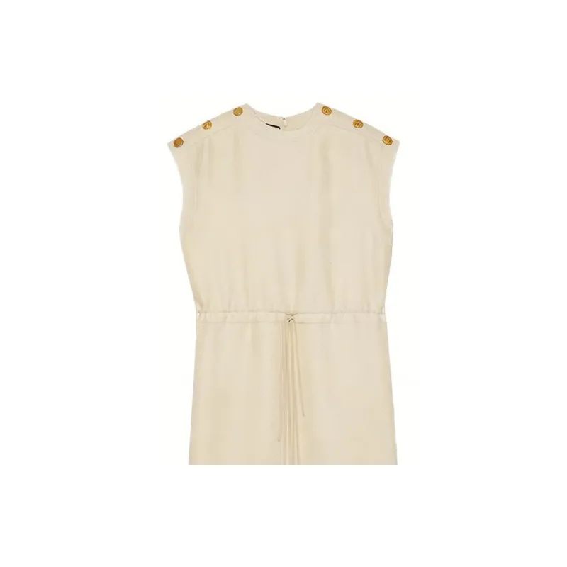 GUCCI Sleeveless Dress Women's Ivory White-4