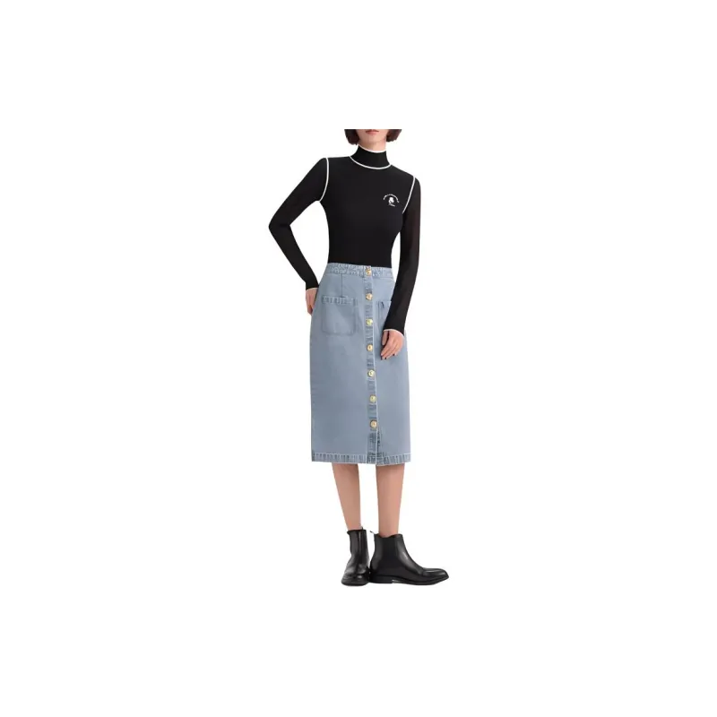KARL LAGERFELD Casual Long Skirt Women's Blue-4