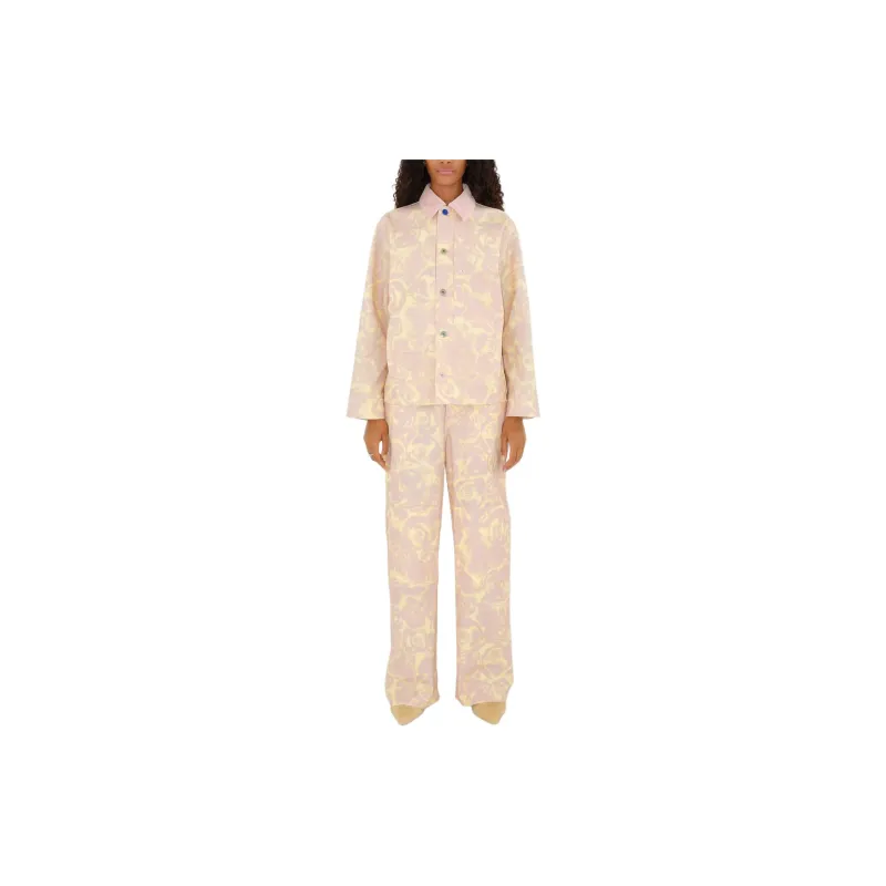 Burberry Rose-Printed High Waist Straight-Leg Trousers-3