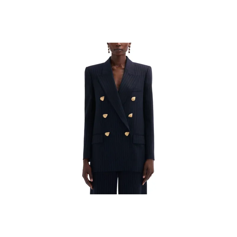 Oscar De La Renta Double-breasted Pinstripe Blazer-2