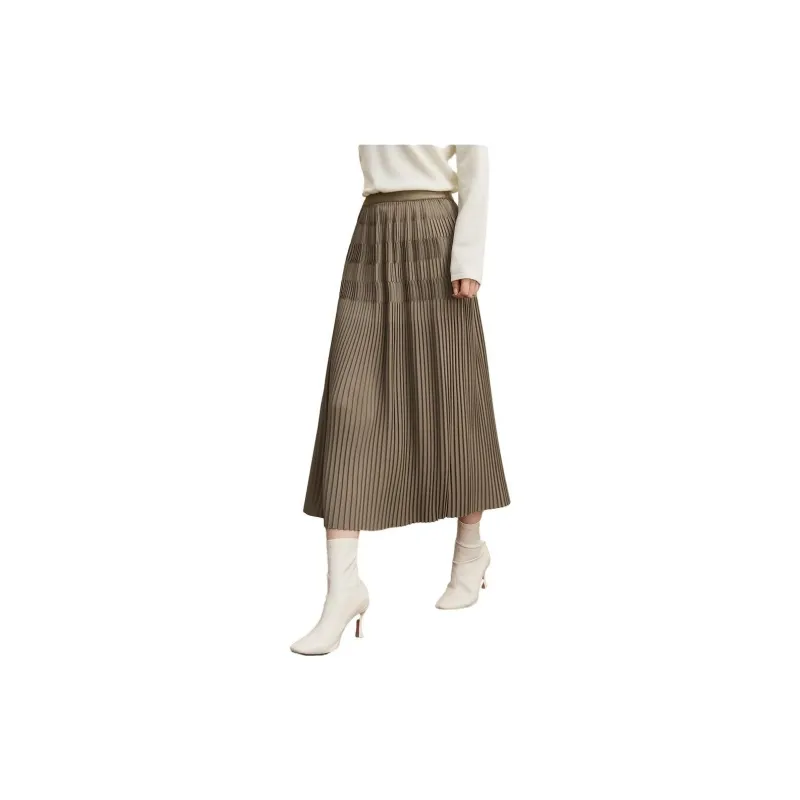 FINITY Casual Long Skirts Women's Light Green-2