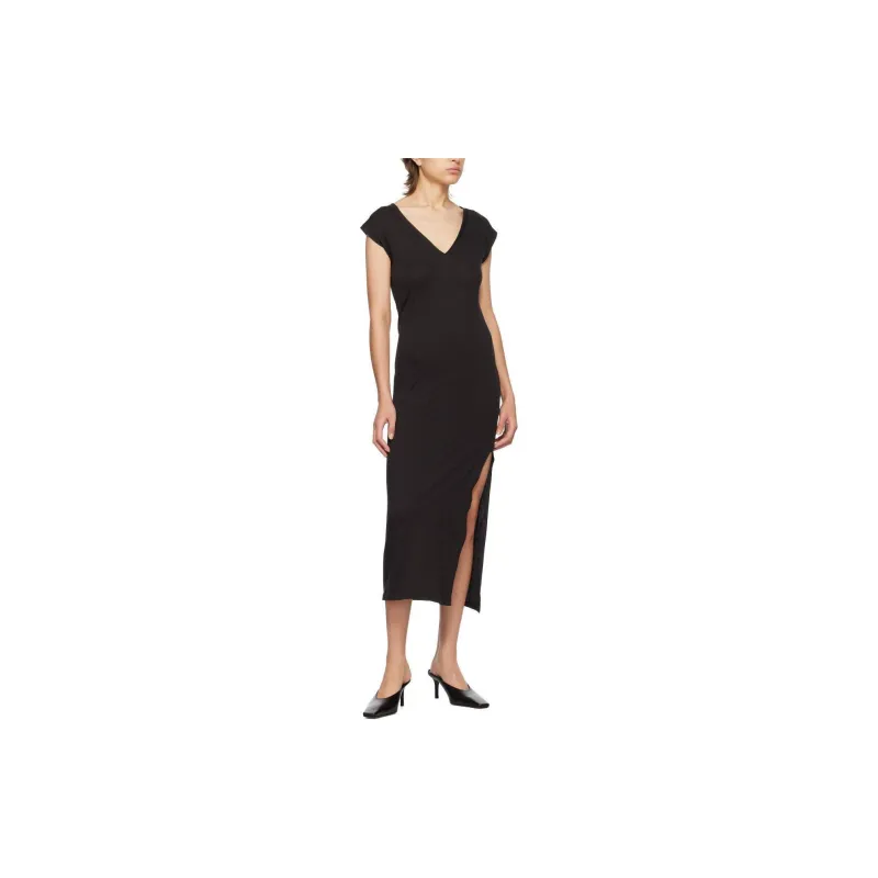 FRAME Short Sleeved Dress Women's Black-3