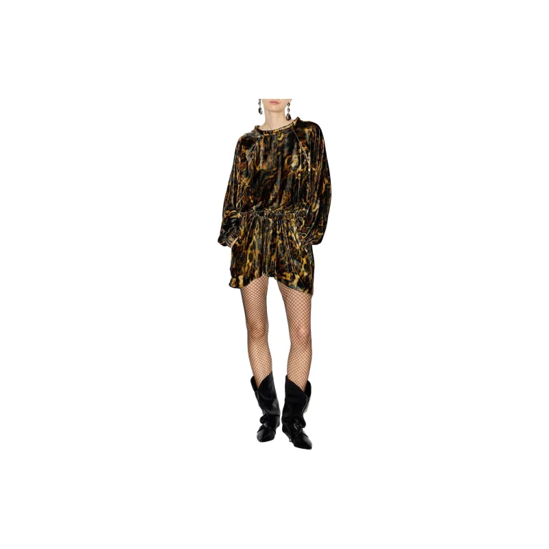 ISABEL MARANT Lassie Tiger Printed Elasticated Waist Dress-3