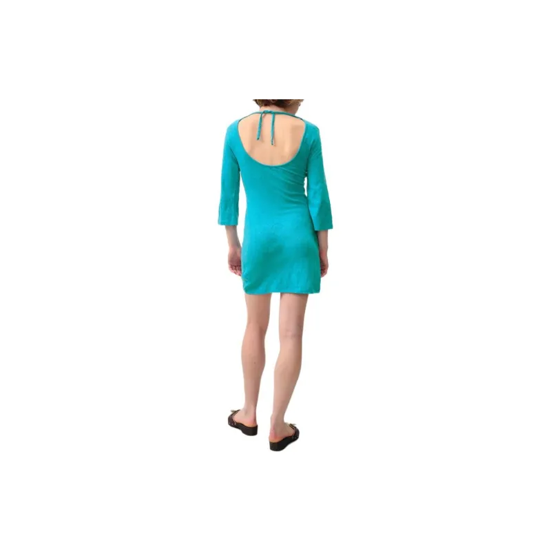 AMERICAN VINTAGE A.M SS24 ROBE FEMME SULLY Long-Sleeved Dresses Women's Tropical Blue-3