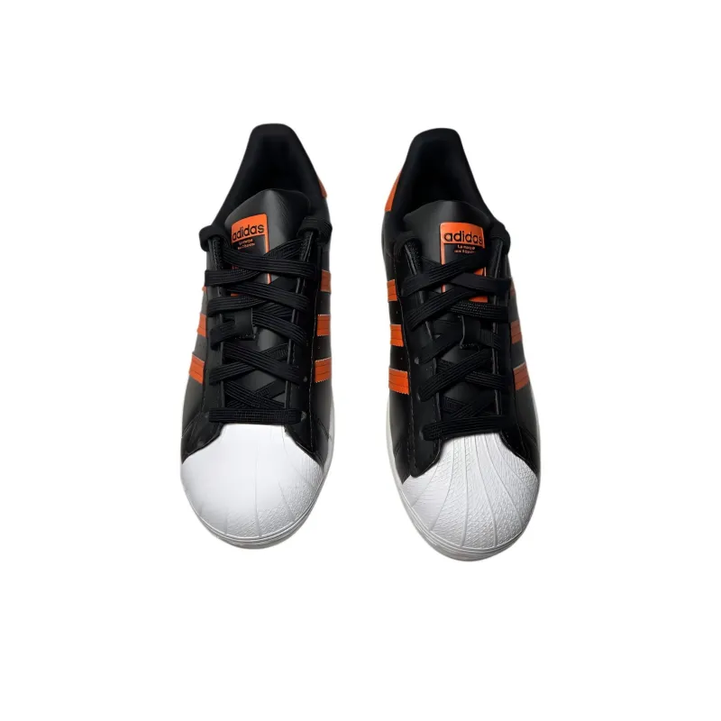 Adidas Originals SUPERSTAR Slip Resistant Shock Absorbers Low Top Kids' Skateboarding Shoes Black Orange Kids'-2