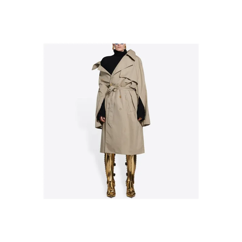 Balenciaga One Shoulder Trench Coat-2