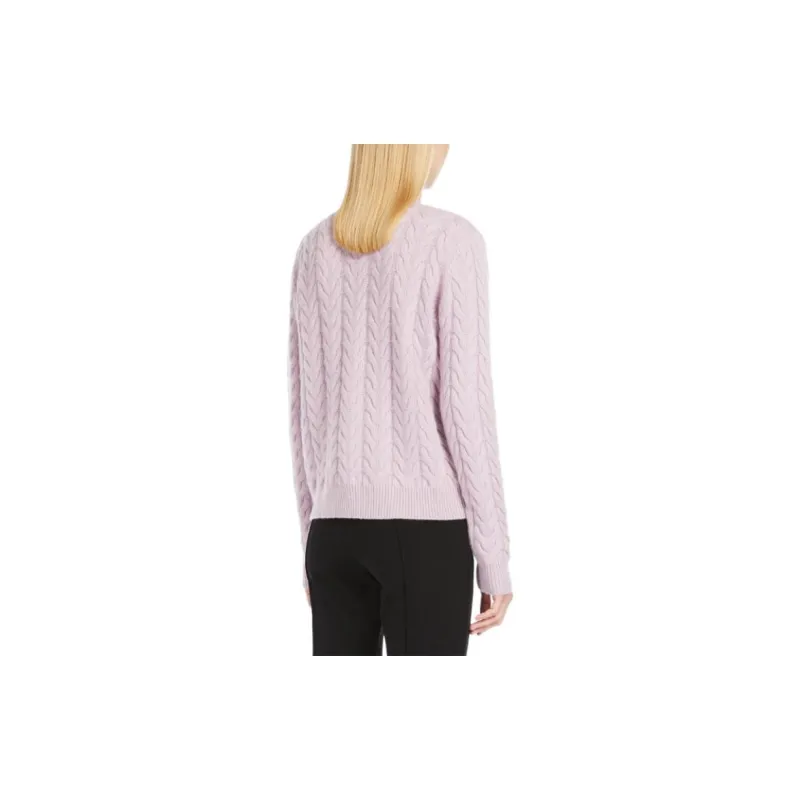 MaxMara Odessa Collection Cable Knit Cashmere Jumper Sweater Women's Pink-3