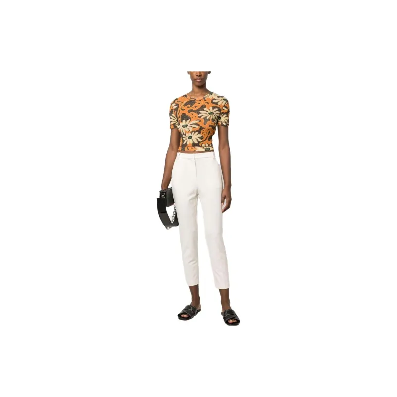 PINKO High-Waist Cropped Bello Pants-1